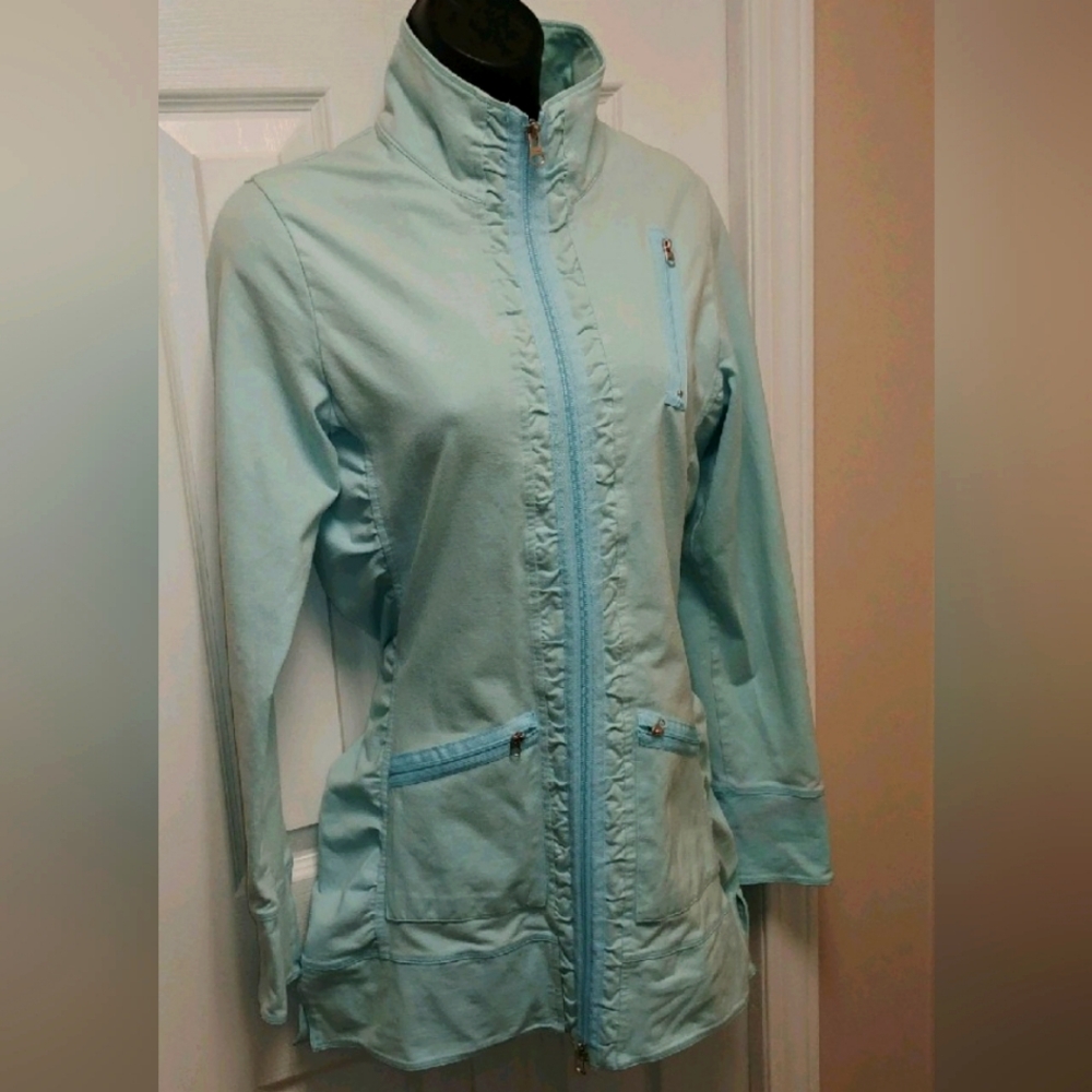 Neon Buddha baby blue jacket